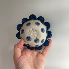 Load image into Gallery viewer, Flower Trinket Dish - Dark Blue w/lashes