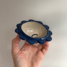 Load image into Gallery viewer, Flower Trinket Dish - Dark Blue w/lashes