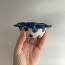Load image into Gallery viewer, Flower Trinket Dish - Dark Blue w/lashes