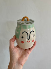 Load image into Gallery viewer, Lidded Pot - Green Hair