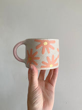 Load image into Gallery viewer, Pink and orange speckled sunshine mug
