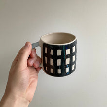 Load image into Gallery viewer, Monochrome Gingham Mug - Denim Handle