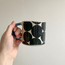 Load image into Gallery viewer, Monochrome Spots Mug - Blue Handle