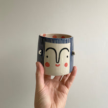 Load image into Gallery viewer, Medium Person Planter - Navy Hair