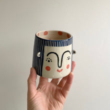 Load image into Gallery viewer, Medium Person Planter - Navy Hair w/lashes