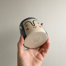 Load image into Gallery viewer, Medium Person Planter - Navy Hair w/lashes