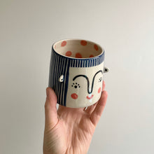 Load image into Gallery viewer, Medium Person Planter - Navy Hair w/lashes