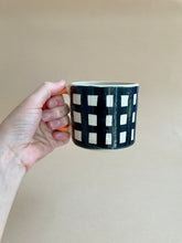 Load image into Gallery viewer, Monochrome Gingham Mug - Orange Handle