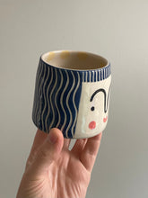 Load image into Gallery viewer, Small Person Planter - Navy Blue Hair