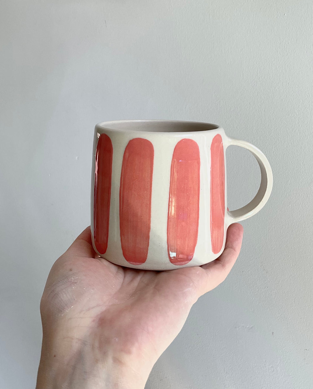 Coral Striped Mug