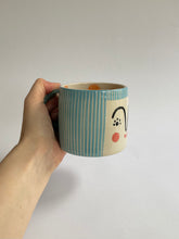 Load image into Gallery viewer, Light Blue Haired Person Mug w/ lashes