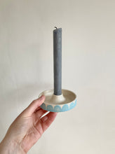 Load image into Gallery viewer, Pale blue scallops candle holder