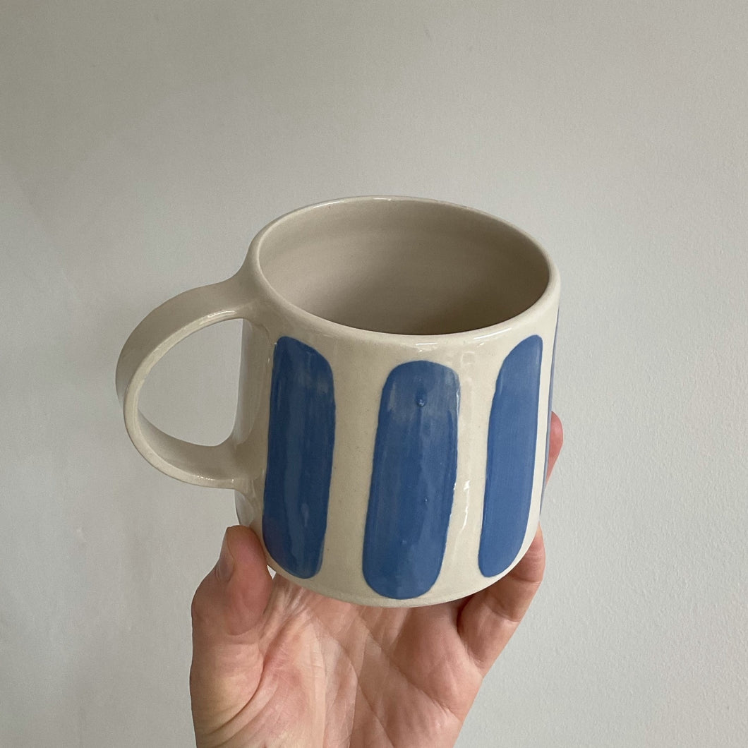 Cobalt Blue Striped Mug