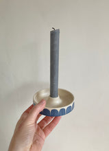 Load image into Gallery viewer, Dark blue scallops candle holder