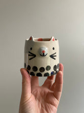 Load image into Gallery viewer, Small Cat Planter - Grey and Black