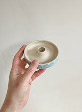 Load image into Gallery viewer, Pale blue scallops candle holder
