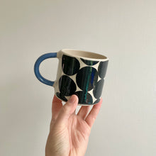 Load image into Gallery viewer, Monochrome Spots Mug - Blue Handle
