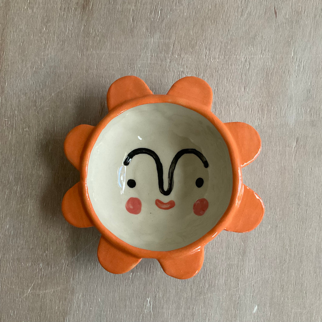 Flower Trinket Dish - Orange