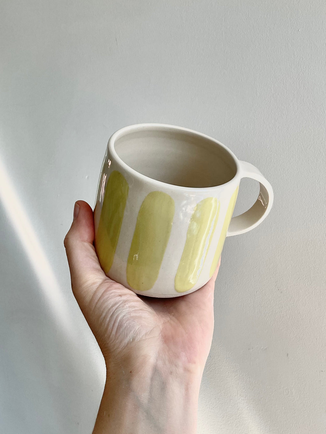 Lime Yellow Striped Mug