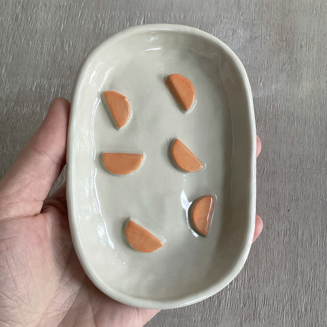Orange Semi Circles Soap Dish