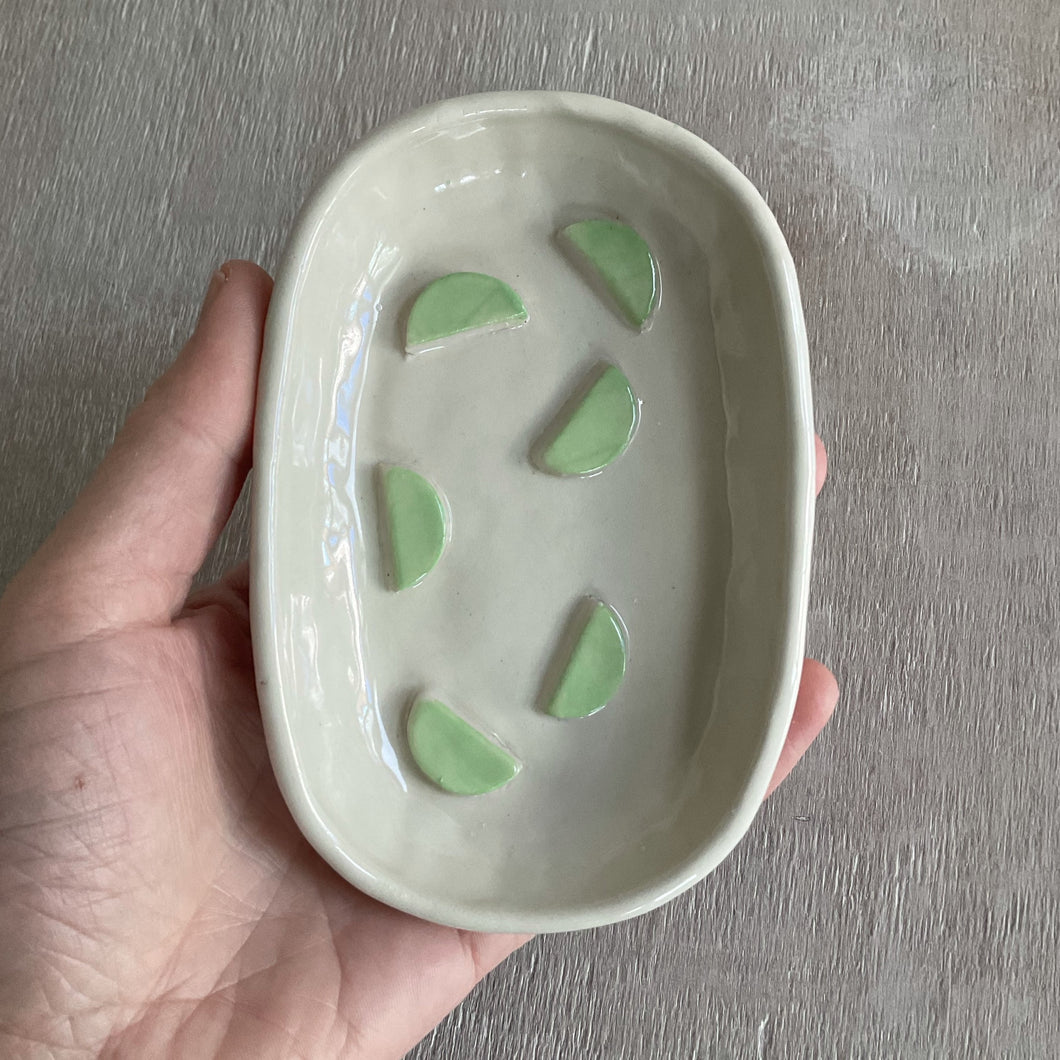 Green Semi Circles Soap Dish