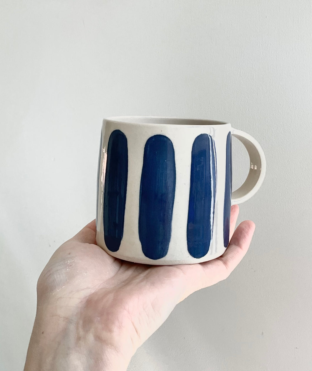 Navy Blue Striped Mug